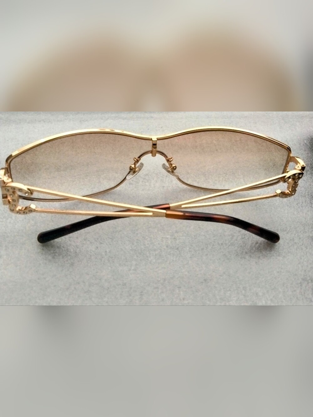 CHANEL Rhinestone CC Logo Golden Tone Sunglasses - Picture 15 of 16